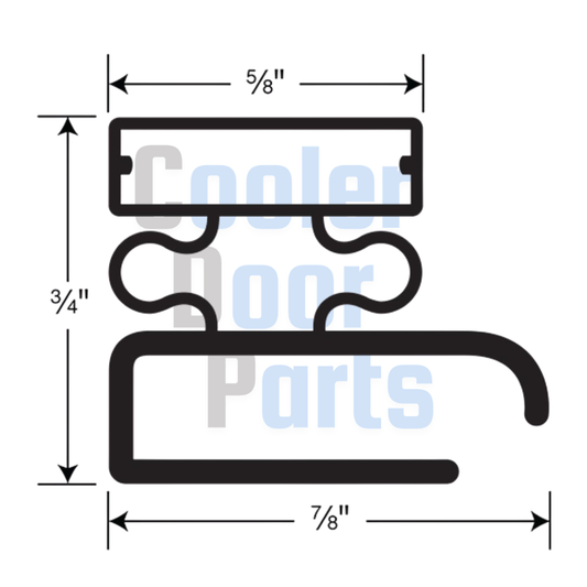 Walk-In Cooler Door Gasket, 202 - Black [CDP 2020B]