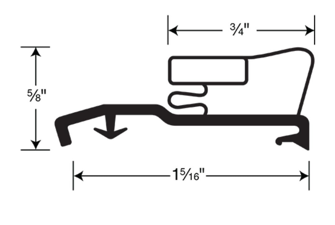 Ardco Gemtron Reach-In Cooler Door Gasket, 302 - Black [CDP 3020]
