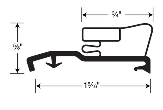 Ardco Gemtron Reach-In Cooler Door Gasket, 302 - Black [CDP 3020]