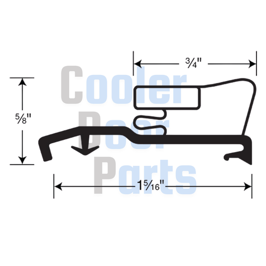 Ardco Gemtron Reach-In Cooler Door Gasket, 302 - Black [CDP 3020]