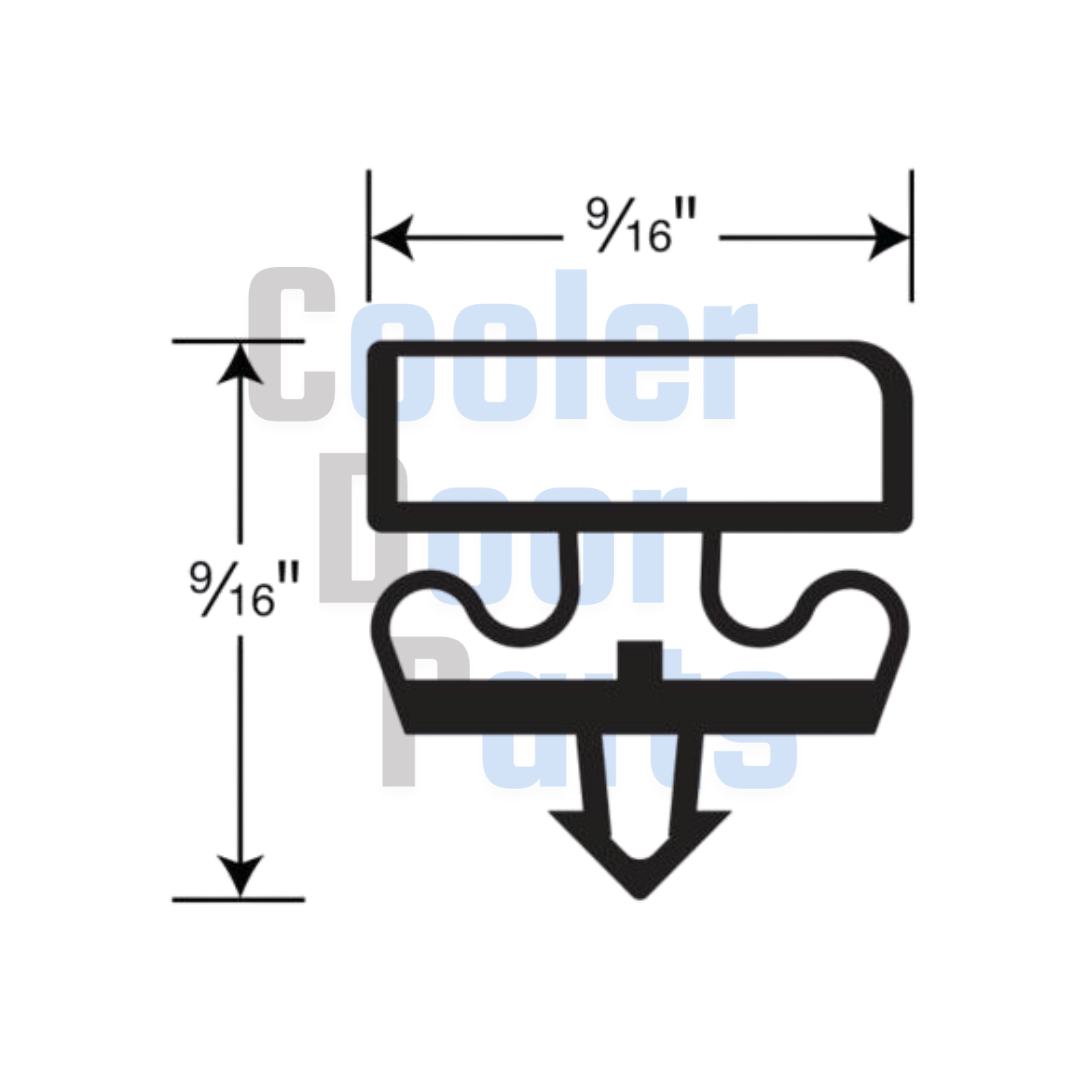 Styleline CDS Reach-In Cooler Door Gasket, 407 - Black [CDP 4070]