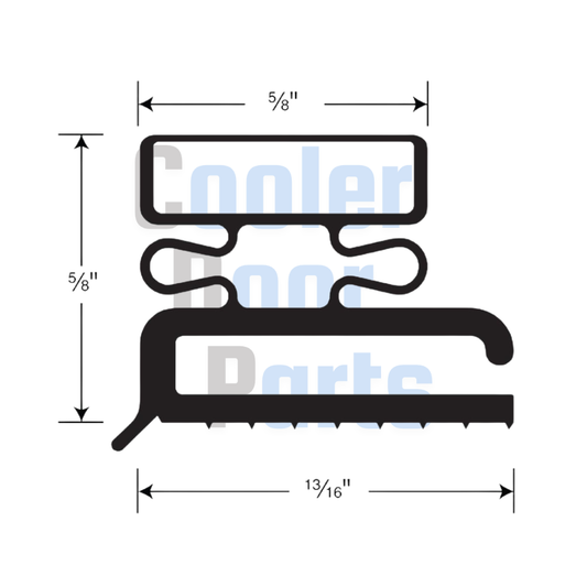 Generic Walk-In Cooler Door Gasket, 409 - Black [CDP 4090]