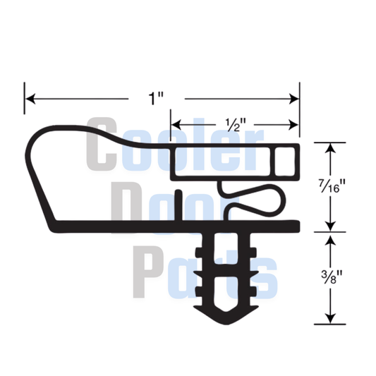Hussmann Reach-In Cooler Door Gasket, 503- Black [CDP 5030]