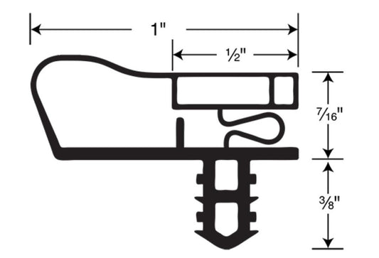 Hussmann Reach-In Cooler Door Gasket, 503- Black [CDP 5030]