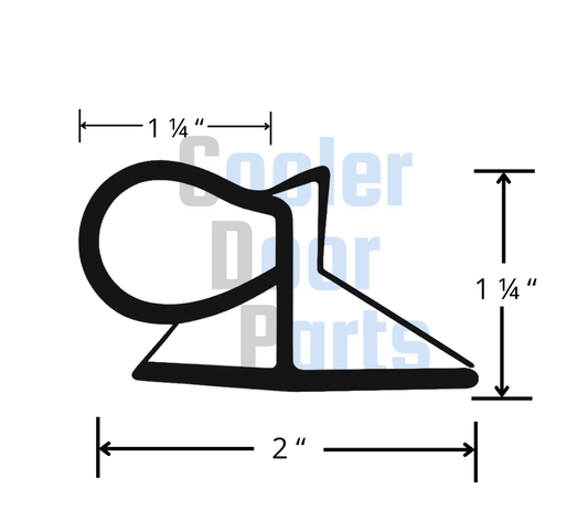 Jamison 4466-071-05-54, Walk-In Cooler Door Side Frame Gasket, 54" - Black [CDP 4466]