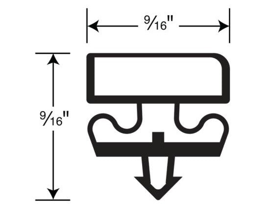 CRD Styleline Reach-In Cooler Door Gasket, 407 - Black [CDP 4070]