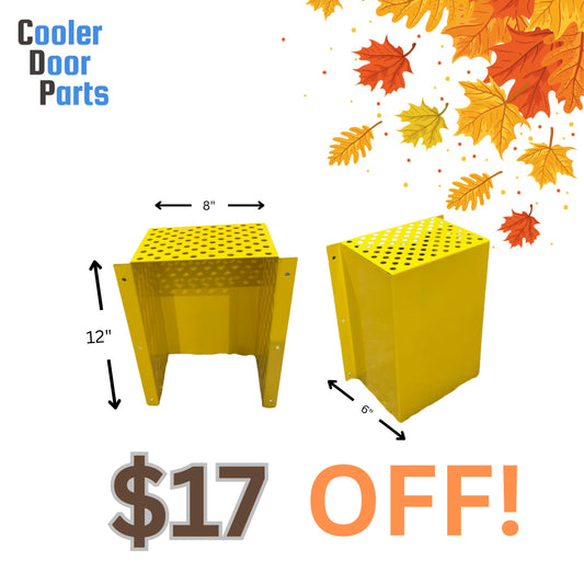 Yellow leak detector cover for commercial refrigeration systems, 12 x 8 x 6 inches